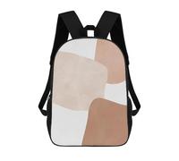 Abstract And Conceptual 1 Mochila Escolar Negocios Portátil Mochila Mochila Unisex Ocio Mochila para Niños/Niñas/Adolescentes, Formas abstractas en tonos Earthy, 17"
