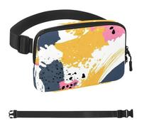 Abstract Art-193 - Cangurera cruzada para hombres y mujeres, riñonera para viajes, casual, caminar, correr, senderismo, ciclismo, multicolor, 4 x 23 x 15 cm, multicolor, 1.5x9.0x5.9in/4x23x15cm