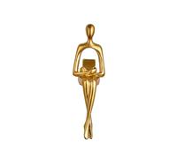 Abstract Art Deco Sculpture, Family Figure Statue, for Living Room, Bedroom, Office, Bookshelf, Window Sill, Bedroom Statues and Sculptures, Resin,Goldene Statue A