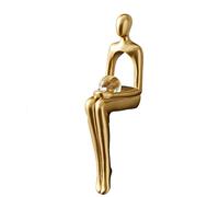 Abstract Art Deco Sculpture, Family Figure Statue, for Living Room, Bedroom, Office, Bookshelf, Window Sill, Bedroom Statues and Sculptures, Resin,Goldene Statue B