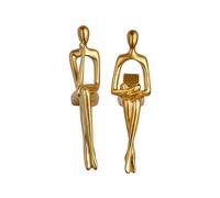 Abstract Art Deco Sculpture, Family Figure Statue, for Living Room, Bedroom, Office, Bookshelf, Window Sill, Bedroom Statues and Sculptures, Resin,Gold Set