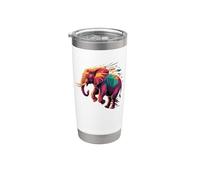 Abstract Art Elefante Elefantes Vaso térmico de acero inoxidable de doble pared
