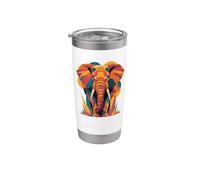 Abstract Art Elefante Elefantes Vaso térmico de acero inoxidable de doble pared