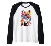 Abstract Art French Bulldog Frenchie Bulldogs Camiseta Manga Raglan