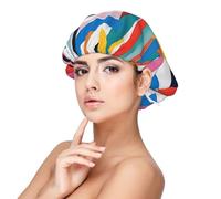 Abstract Art - Gorro de dormir de satén para adultos, protección y comodidad para el cabello, color negro, talla única