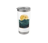 Abstract Art Pastel Paint Mountain Moon Geometric Vaso térmico de acero inoxidable de doble pared