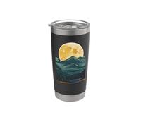 Abstract Art Pastel Paint Mountain Moon Geometric Vaso térmico de acero inoxidable de doble pared