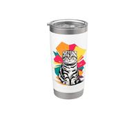 Abstract Art Scottish Fold Cat Scottish Folds Coupari Vaso térmico de acero inoxidable de doble pared