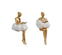 Abstract Art Sculptures Deco, Reader Deco Figures Statue, Decoration Living Room, Bookshelf, Deco Bookshelf, Girl Reader Sculpture,Cloud Girl