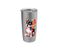 Abstract Art Toy Fox Terrier American Toy Terriers Vaso térmico de acero inoxidable de doble pared