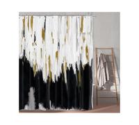 Abstract Black Ombre Shower Curtains Vintage Fabric Brush Strokes Oil Painting Style for Chic Modern Bathroom Decor 72 x 72
