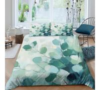 Abstract Botanical Art Funda de Edredón de poliéster Tres Piezas Diseño 3D con Cremallera Abstract botánico Arte Funda Edredon Incluye Fundas de Almohada Transpirable for niños Double（200x200cm）