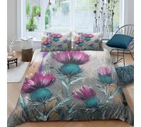 Abstract Botanical Art Funda Edredon de poliéster Juego de 3 Piezas Diseño 3D con Cremallera Abstract botánico Arte Funda de Edredón Incluye Funda de Almohada Suave for Adultos King（220x240cm）