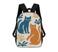 Abstract Cats And Foliage Illustration Mochila Escolar, Mochila Para Portátil, Mochila Unisex Informal Para La Escuela/trabajo/viajes 17inch