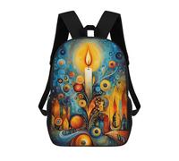Abstract Christmas Candle - Surreal Festive Decorative Art Mochila Escolar Infantil Impresa En 3D Para Niños, Mochilas De Viaje De Alta Capacidad, Bolsas Para Libros, Mochila Escolar Infantil 17inch