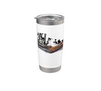 Abstract City Sunset Urban Palmers Street Art Design Viaje Vaso térmico de acero inoxidable de doble pared