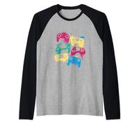 Abstract Control Devices Digital Entertainment Art Camiseta Manga Raglan