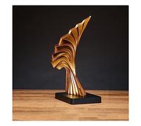 Abstract Deco Sculpture, Ocean Waves Craft Decoration Living Room Statues, for Bedroom Table Decoration Office Flat Sculptures Deco, Resin,Gold F