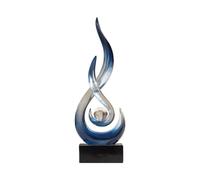 Abstract Deco Sculpture, Ocean Waves Craft Decoration Living Room Statues, for Bedroom Table Decoration Office Flat Sculptures Deco, Resin,G Blue