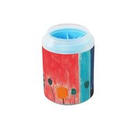 Abstract Doodle Art Childlike - Limpiador de pies portátil colorido para mascotas con cepillo de silicona suave para perros pequeños, medianos y grandes