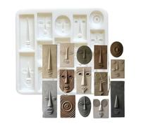 Abstract Face Molds, Food Grade Baking, 4.06x3.66 Inch Nonstick Dessert Mold with Creatives Design, Chocolate and Jelly Mold, DIY Craft Molds with Fun Style, Candle and Soap Mould for Home Kitchens