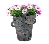 Abstract Face Planter, Resin Head Flower Pot Decor, Drainage Hole Plant Container with Stable Base Design, Resin Art Sculpture Lightweight Build, Modern Vase Decor Creative Style, Plant Pot for Office