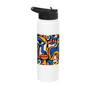 Abstract Faces Eyes Hands Colourful Graffiti Street Art Stainless Steel Insulated Water Bottle