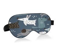 Abstract Hand Drawn Dog Sleep Mask Lightweight Soft Breathable Eye Mask with Adjustable Strap Blackout Eye Mask for Women Men for Travel Night Sleeping