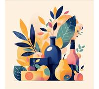 Abstract Leaf Fruit Jigsaw Puzzle 300 Pieces 35x35cm/14x14inch, Difficult Jigsaw Puzzles for Adults 300, Beautiful Art Work, Great Festive Puzzle Gift for Men/Women