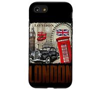 Abstract London England Skyline Illustration Graphic Design Carcasa para iPhone SE (2020) / 7/8