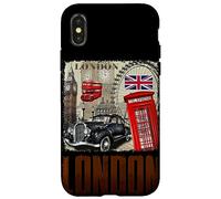 Abstract London England Skyline Illustration Graphic Design Carcasa para iPhone X/XS