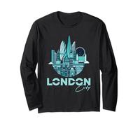 Abstract London England Skyline Illustration Graphic Design Manga Larga