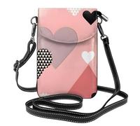 Abstract Love Chart - Bolso cruzado pequeño para mujer, piel sintética, con ranuras para tarjetas, correa ajustable