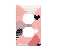 Abstract Love Chart - Kit de panel de pared dúplex de 11,4 x 7 cm, cubierta de enchufe de toma de corriente para interruptor de luz, (1 pieza).