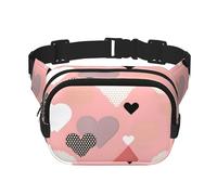 Abstract Love Chart - Riñonera cuadrada de doble capa con correa ajustable para actividades al aire libre, color negro, talla única, Black, Talla única