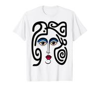 Abstract Modern Woman Face Eyes Art Illustration Graphic Camiseta gráfica económica