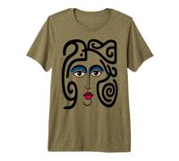 Abstract Modern Woman Face Eyes Art Illustration Graphic Camiseta Premium