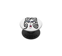 Abstract Modern Woman Face Eyes Art Illustration Graphic PopSockets PopGrip Adhesivo
