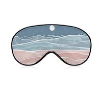 Abstract Ocean Wave and Mountain Sleep Mask Blindfold Pink and Blue Ajustable Super-Smooth Soft Eye Mask Cover para Hombres Mujeres Viajes y siesta