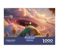 Abstract Painting of A Black Holes 1000 Piezas Papel Ecológico Rompecabezas Cosmic Hill Houses Imágenes Vibrantes Juego Familiar Puzzle para Adultos Y Niños 70x50cm/1000pcs