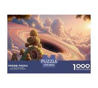 Abstract Painting of A Black Holes 1000 Piezas Papel Ecológico Rompecabezas Cosmic Hill Houses Imágenes Vibrantes Juego Familiar Puzzle para Niños Pequeños 38x26cm/1000pcs