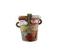 Abstract Rainbow Head Planter, Graffiti Face Planter with Drainage, Flower Plant Pots for Indoor Plants A Large Size