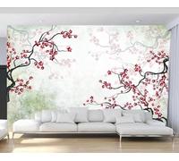 Abstract Retro Tree Branch Flower Art 3D Papel Pintado Pared Fácil Instalación Oficina Sala Estar Sofá Dormitorio TV Fondos Decoración-350cm×256cm