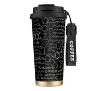 Abstract Science - Taza de café de acero con impresión 3D, termo de café al aire libre, taza de camping con tapa a prueba de fugas, tazas portátiles para mantener el calor o el hielo