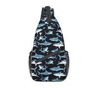 Abstract Shark Sling Bag, Chest Bag Daypack, Crossbody Sling Mochila para Viajes, Deportes, Correr, Senderismo