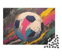 Abstract Soccer Ball Painting Puzzle Imposible,desafío for Adults Entretenimiento Creativo 1000 Piezas Obra De Arte De Juego De para Adultos Y Niños A Partir De 12 Años 38x26cm/1000pcs