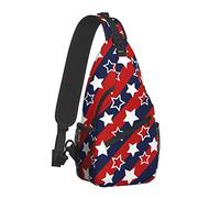 Abstract Star Flag Colors USA Sling Bag para Mujeres y Hombres, patriótico Crossbody Shoulder Bags Casual Sling Backpack Chest Bag Travel Senderismo Daypack para Exteriores