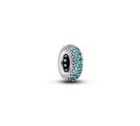 Abstract Sterling Silver Spacer with ICY Blue Crystal