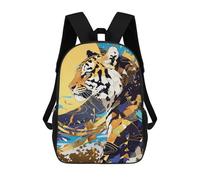 Abstract Tiger Art with Geometric Patterns Mochila Escolar Infantil De 17 Pulgadas Con Estampado 3D, Mochila Moderna Para Niños, Mochilas De Viaje, Bolsas Para Libros, Mochila Escolar Infantil