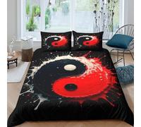 AbstractArtStyle Funda Edredon Microfibra 3 Piezas Compuesto Impresión 3D Cierre de AbstractArtStyle Funda de Edredón Funda de Almohada a Juego Antibacteriana Lavables for Ancianos Single（140x200cm）